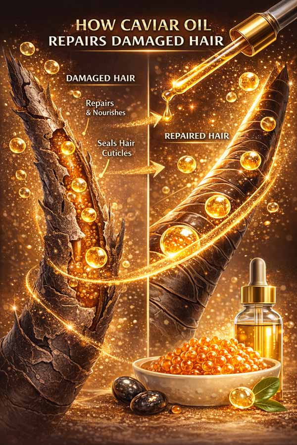 فواید روغن خاویار wkd بر مو