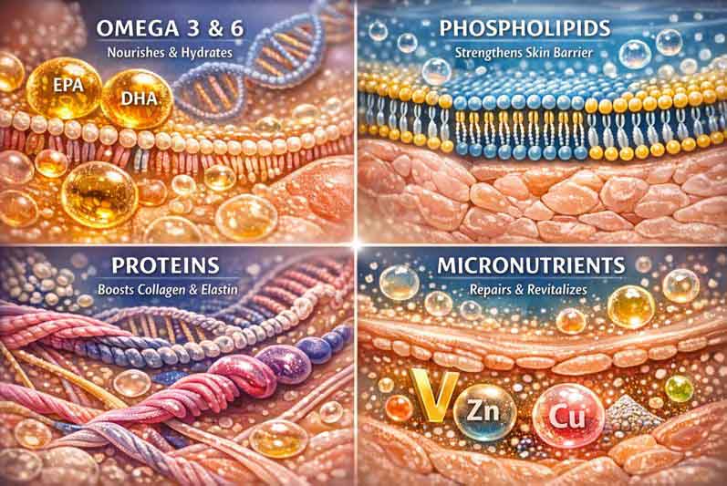 تاثیر روغن خاویار بر پوست صورت