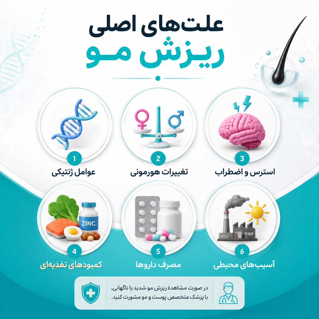 علت اصلی ریزش مو