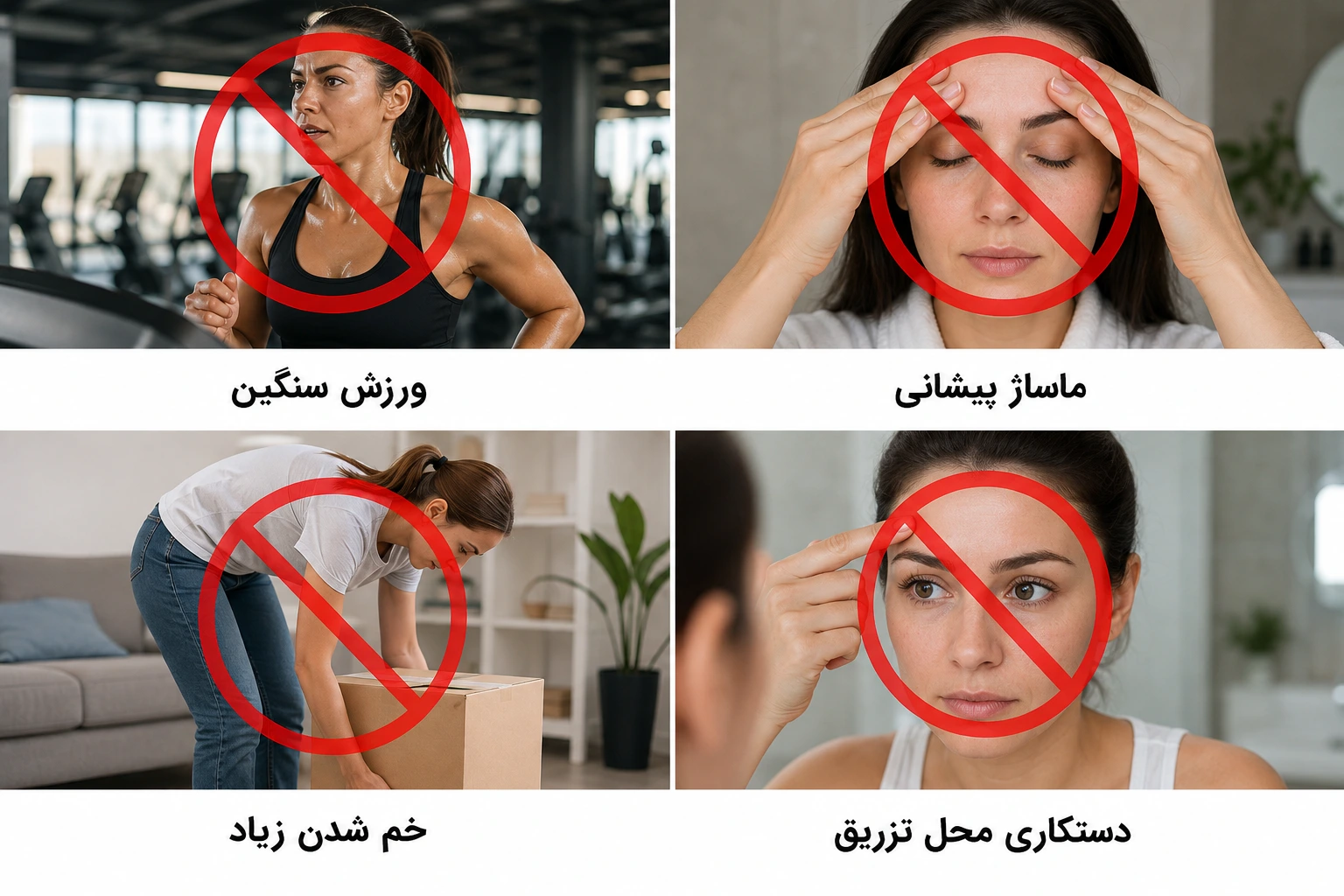 بعد بوتاکس چه کارهایی نباید انجام داد