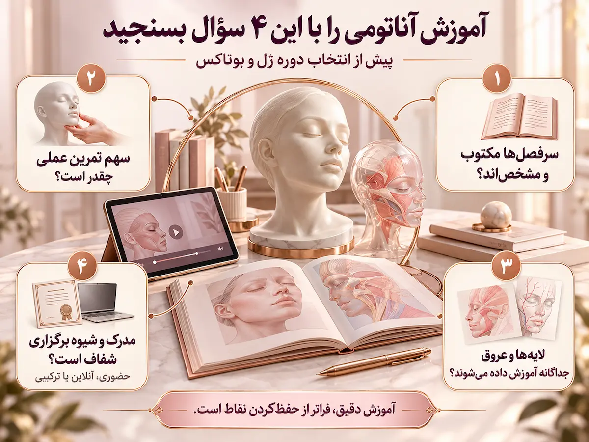 آموزش آناتومی در یک دوره تزریق ژل و بوتاکس چه شکلی دارد؟